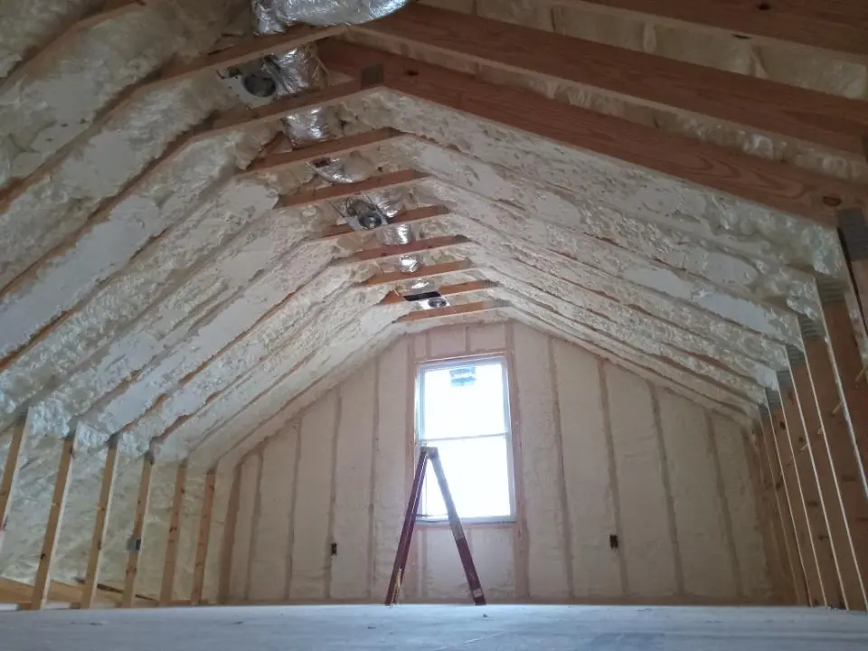 Spray foam roofing application for Crawl Space Insulation project in Providence